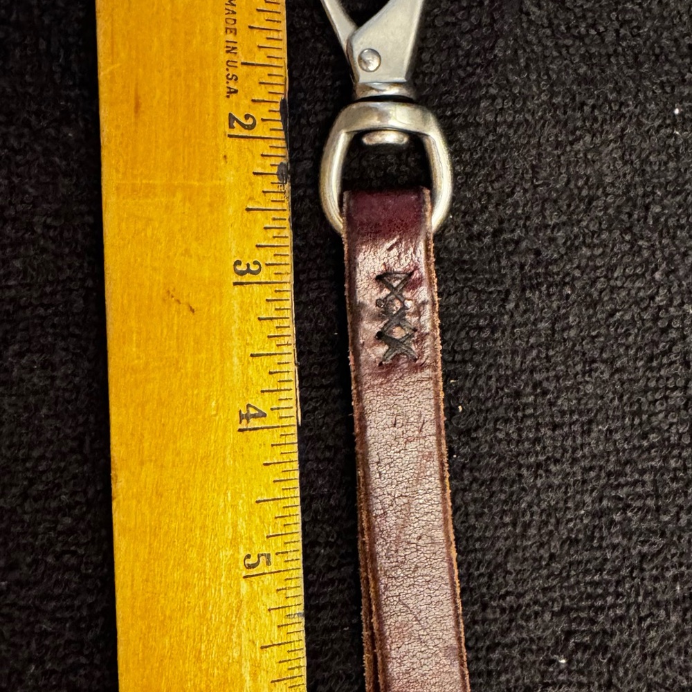 Brown Genuine Leather hand crafted Keychain 7”